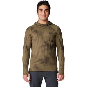 Mountain Hardwear Men’s Crater Lake Hoody for Hiking, Camping, Backpacking, and Casual Wear(Raw Clay Clouds Dye Print)