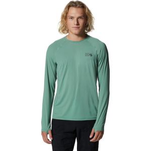 Mountain Hardwear Men’s Crater Lake Long Sleeve Crew Shirt for Hiking, Camping, Outdoor Adventures, and Casual Wear(Aloe)