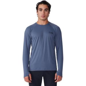 Mountain Hardwear Men’s Crater Lake Long Sleeve Crew Shirt for Hiking, Camping, Outdoor Adventures, and Casual Wear(Blue Slate)