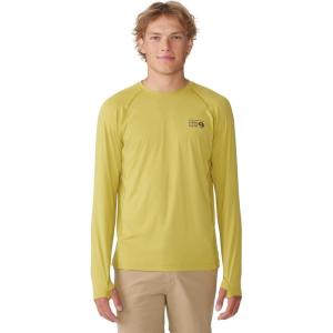 Mountain Hardwear Men’s Crater Lake Long Sleeve Crew Shirt for Hiking, Camping, Outdoor Adventures, and Casual Wear(Bright Olive)