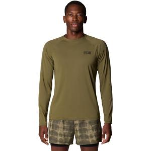 Mountain Hardwear Men’s Crater Lake Long Sleeve Crew Shirt for Hiking, Camping, Outdoor Adventures, and Casual Wear(Combat Green)