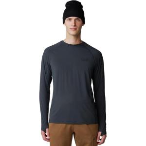 Mountain Hardwear Men’s Crater Lake Long Sleeve Crew Shirt for Hiking, Camping, Outdoor Adventures, and Casual Wear(Dark Storm)