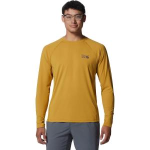 Mountain Hardwear Men’s Crater Lake Long Sleeve Crew Shirt for Hiking, Camping, Outdoor Adventures, and Casual Wear(Desert Yellow)