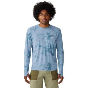 Mountain Hardwear Men’s Crater Lake Long Sleeve Crew Shirt for Hiking, Camping, Outdoor Adventures, and Casual Wear(Element Nebula Print)