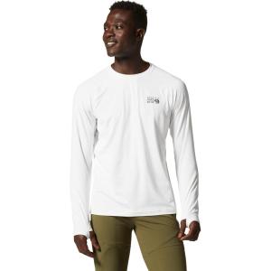 Mountain Hardwear Men’s Crater Lake Long Sleeve Crew Shirt for Hiking, Camping, Outdoor Adventures, and Casual Wear(Fogbank)