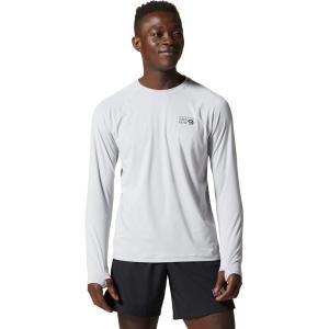 Mountain Hardwear Men’s Crater Lake Long Sleeve Crew Shirt for Hiking, Camping, Outdoor Adventures, and Casual Wear(Glacial)