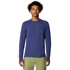 Mountain Hardwear Men’s Crater Lake Long Sleeve Crew Shirt for Hiking, Camping, Outdoor Adventures, and Casual Wear(Lapis Dusk)