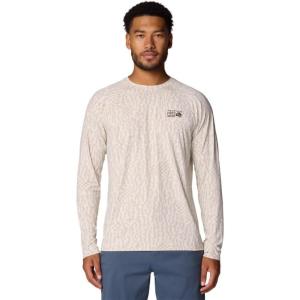 Mountain Hardwear Men’s Crater Lake Long Sleeve Crew Shirt for Hiking, Camping, Outdoor Adventures, and Casual Wear(Stone Digidaze Print)