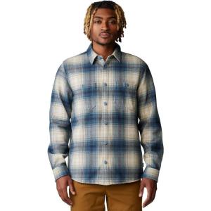 Mountain Hardwear Mens Plusher Long Sleeve Shirt(Asiatic Blue Ombre Buffalo Check Print)