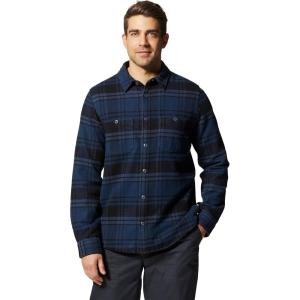 Mountain Hardwear Mens Plusher Long Sleeve Shirt(Hardwear Navy Bonfire Plaid)