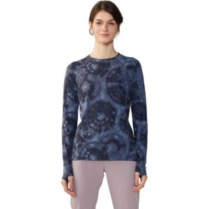 Mountain Hardwear Womens Crater Lake Long Sleeve(Blue Slate Spore Dye Print)