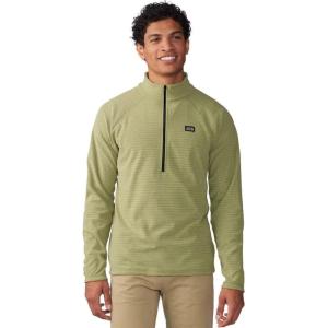 Mountain Hardwear mens Summit Grid Half Zip(Light Cactus)