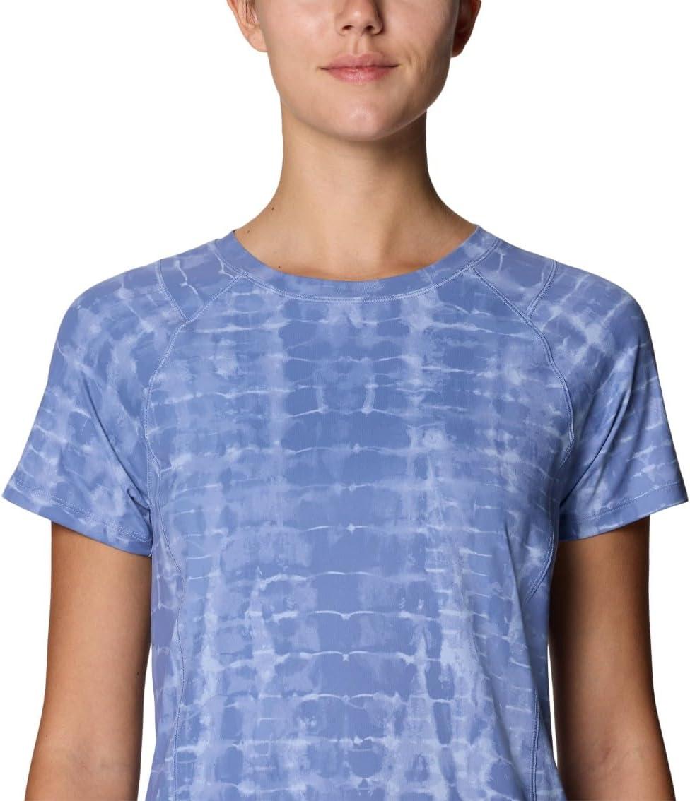 imageMountain Hardwear Womens Crater Lake Short SleeveBest Coast Blue Prismatic Print