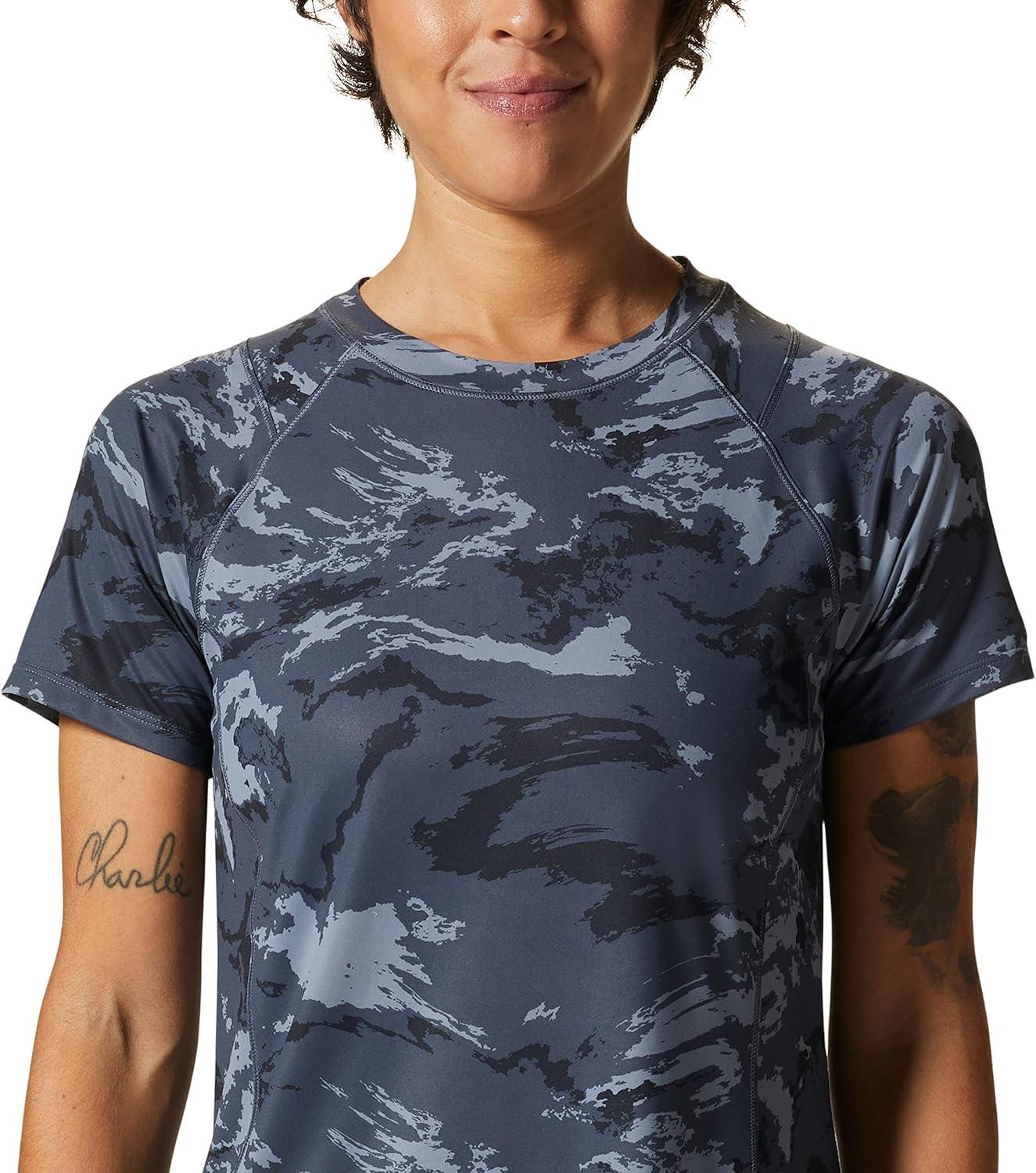 imageMountain Hardwear Womens Crater Lake Short SleeveBlue Slate Crag Camo Print
