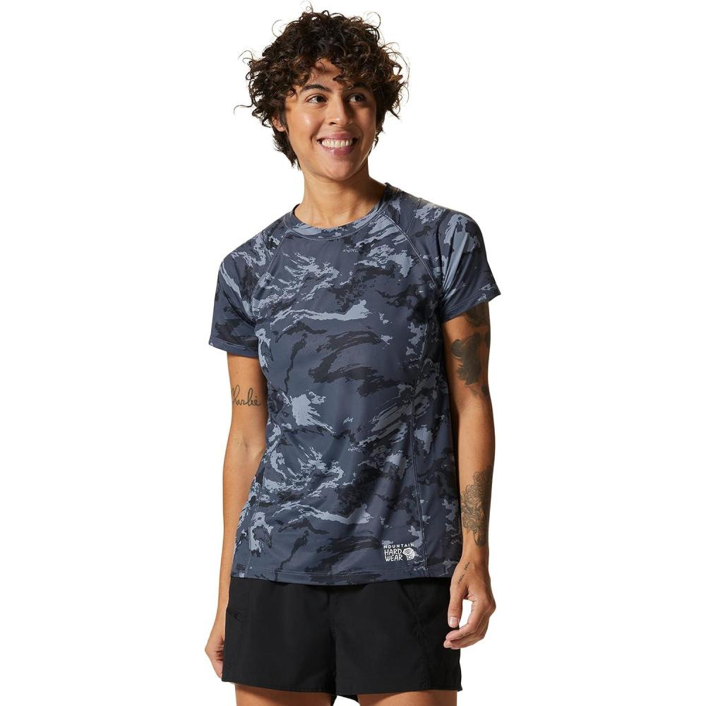 imageMountain Hardwear Womens Crater Lake Short SleeveBlue Slate Crag Camo Print